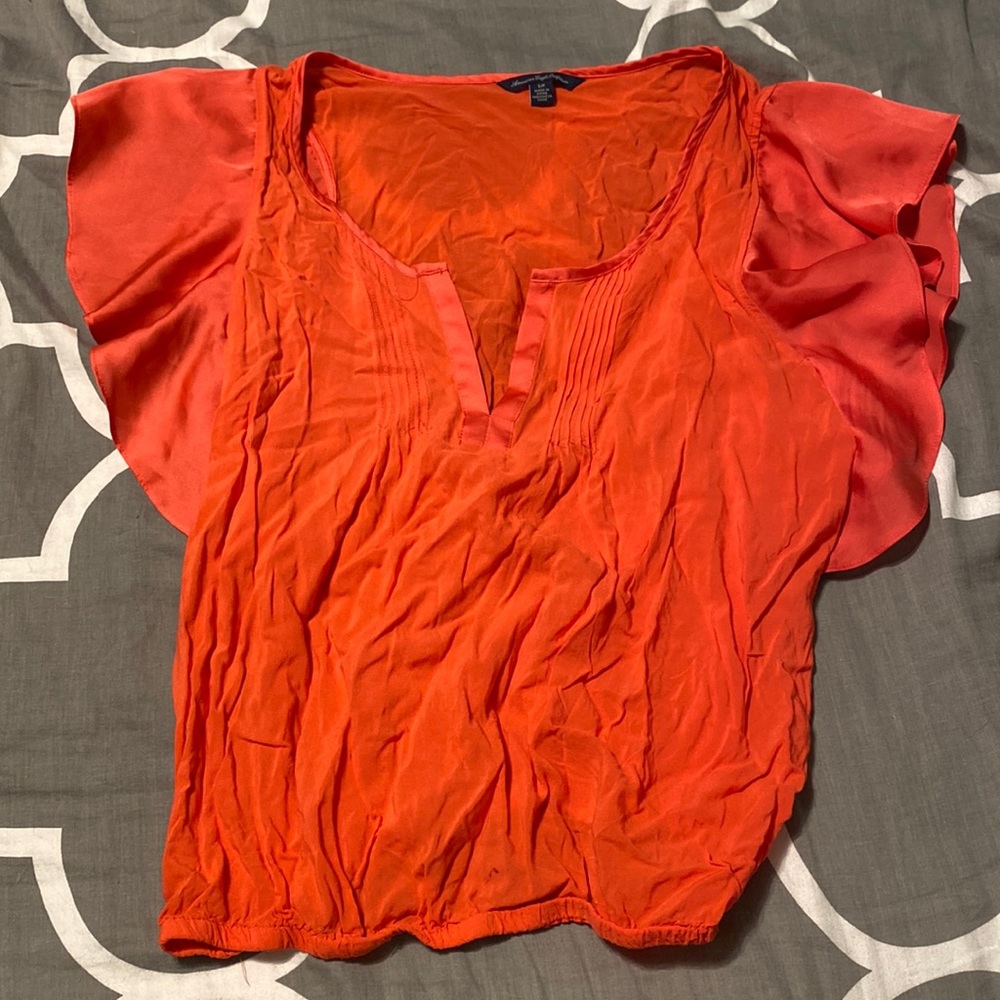 American Eagle Size Small Pink/Red Blouse